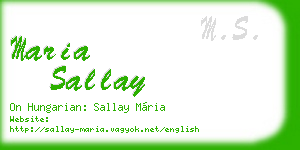 maria sallay business card